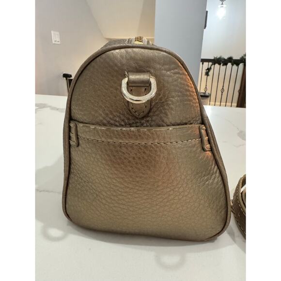 Cole Haan Metallic Bronze Carry-All Satchel Shoulder Bag – Leather Purse - Picture 2 of 5